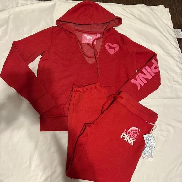 Victoria's Secret Other - Y2K Vintage Pink Victoria’ Secret Hoodie and Sweatpants Set